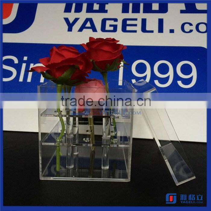 2016 New Design Customized Acrylic Box for Roses Acrylic Flower Box