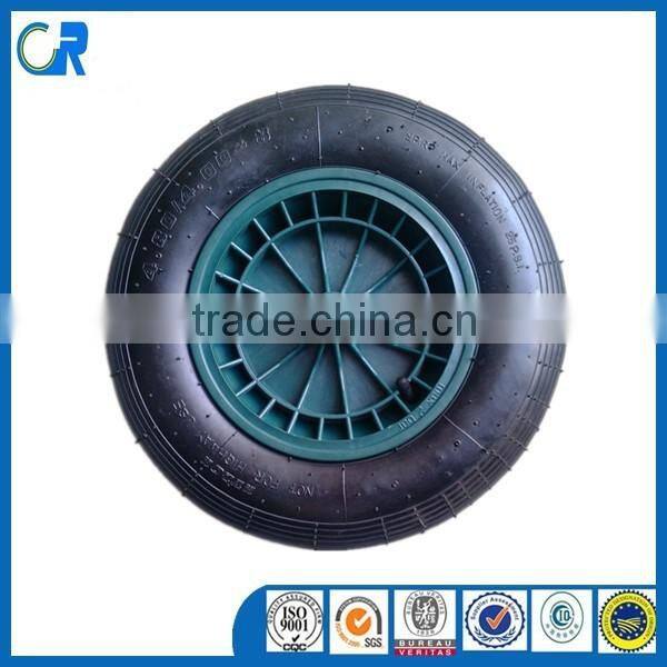 China Pneumatic 4.00-8 tire Trolley rubber wheelbarrow wheel