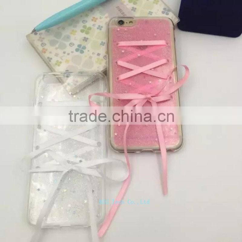 TPU Transparency Phone Case for iphone 6s case with a Creativity Shoelace