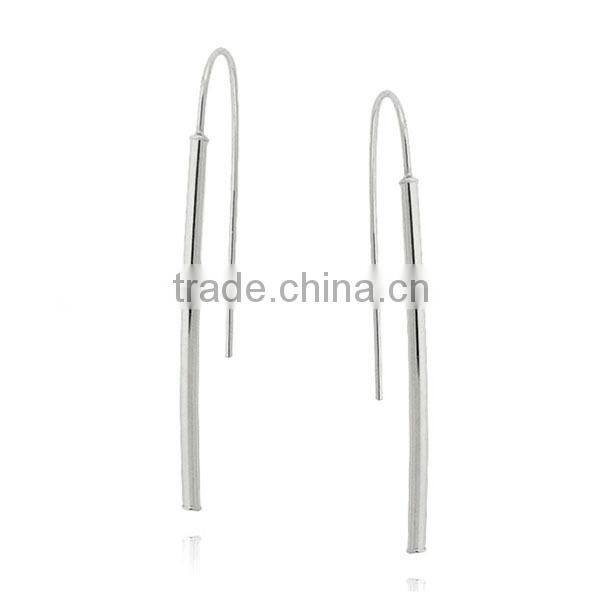 High quality 925 Sterling Silver Stick Drop earrings 18K gold earrings