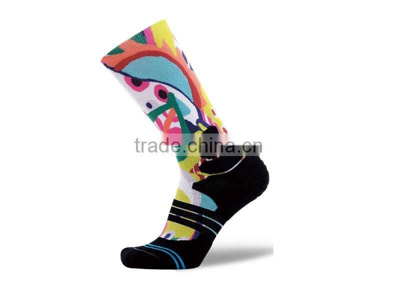 customized cool design dye sublimation basketball socks