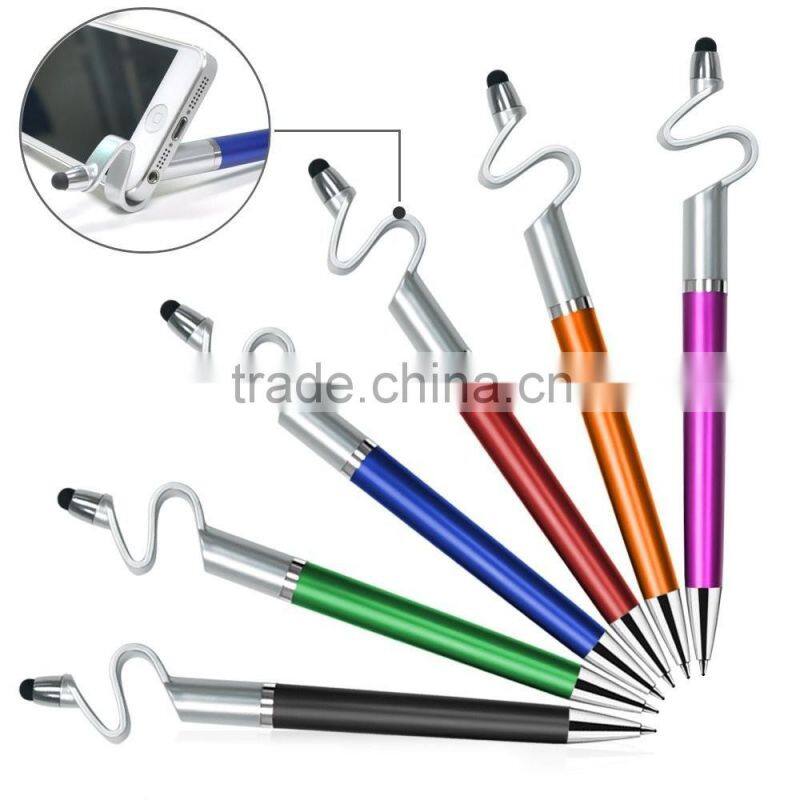 3 in 1 touch pen mobile holder ballpoint pen
