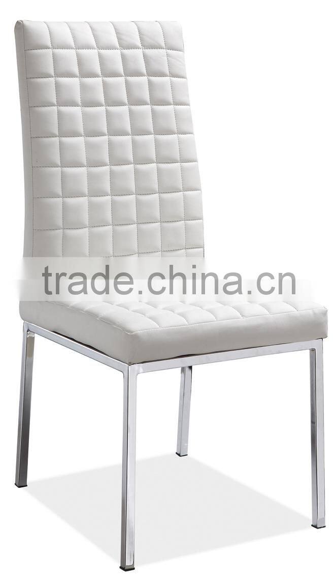 Z651 modern white leather dining chair for hotel room