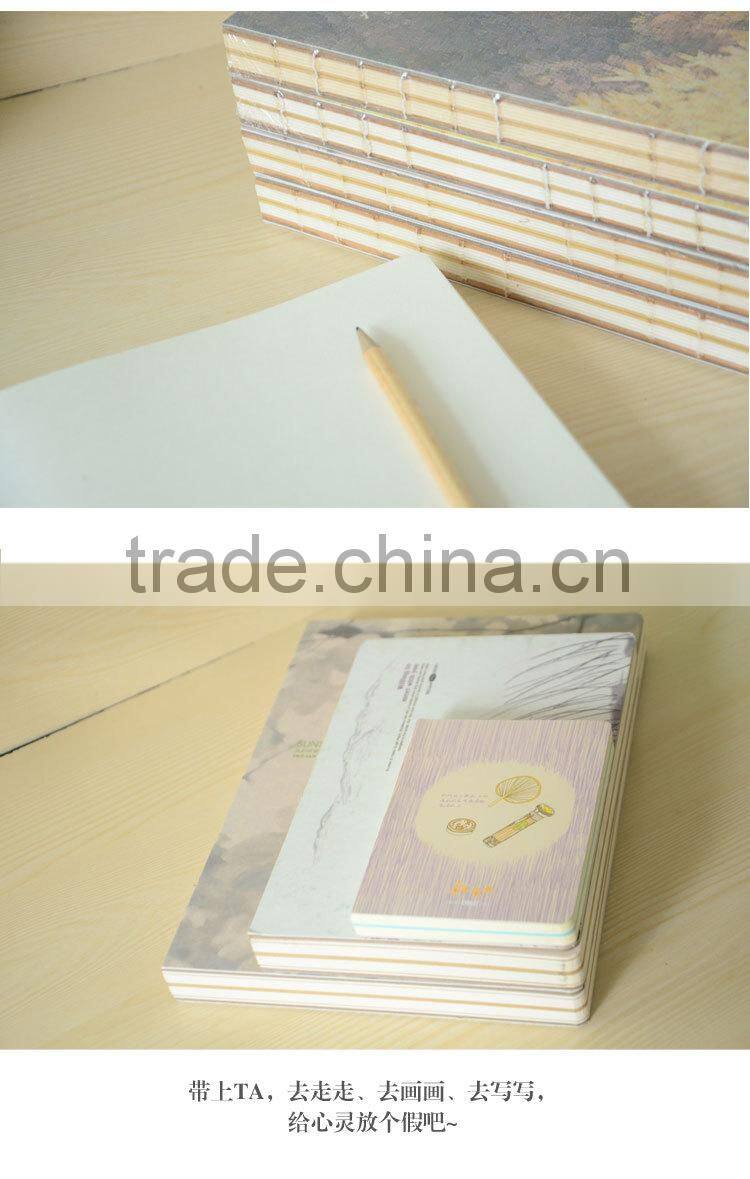 School Custom Logo Journal Blank Sketchbook Double Line While Diaries Notebook with Paper Cover