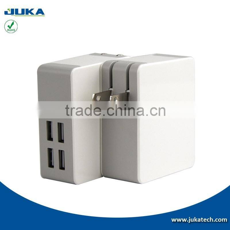 25 Watts (5V/5A) 4-Port Family-Sized Wall Charger Multi Port USB Home Charger