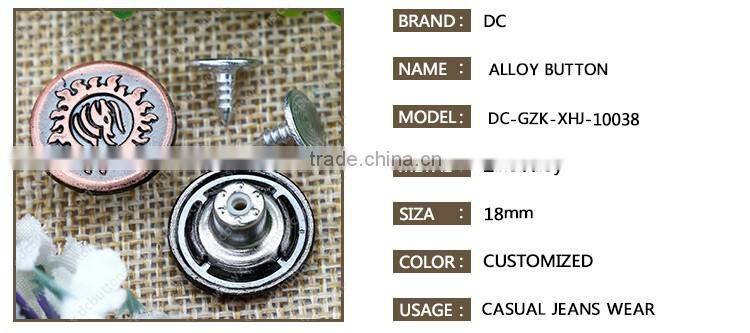 Metal Logo Custom Made Clothing Buttons for Jeans Wear