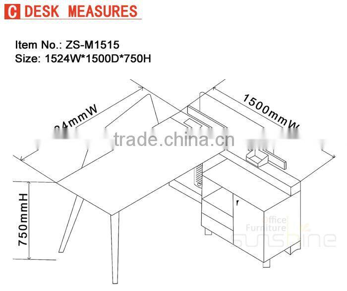 Top Quality Office Furniture 1 Person Screen Staff Workstation ZS-B1515
