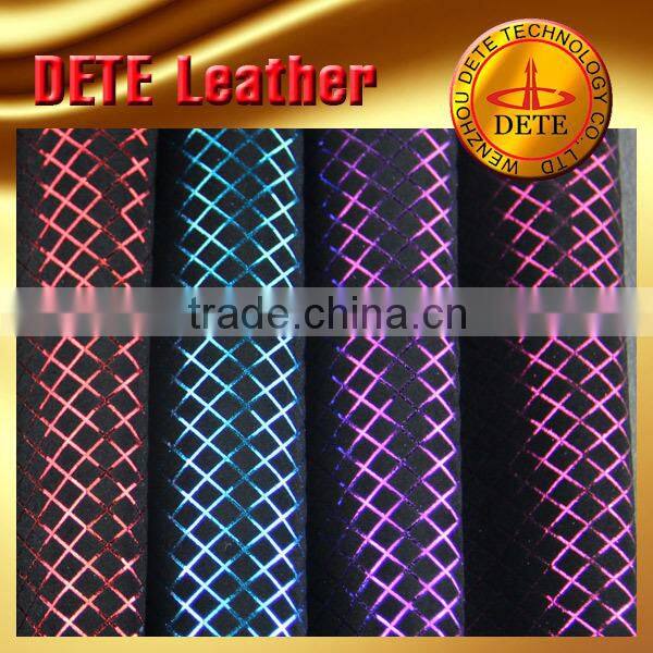 honeycomb pattern pu synthetic leather for raw shoe material synthetic leather from WenZhou