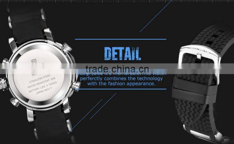 Weide watches made in china japan movt quartz watch stainless steel back water resistant top luxury brand watch