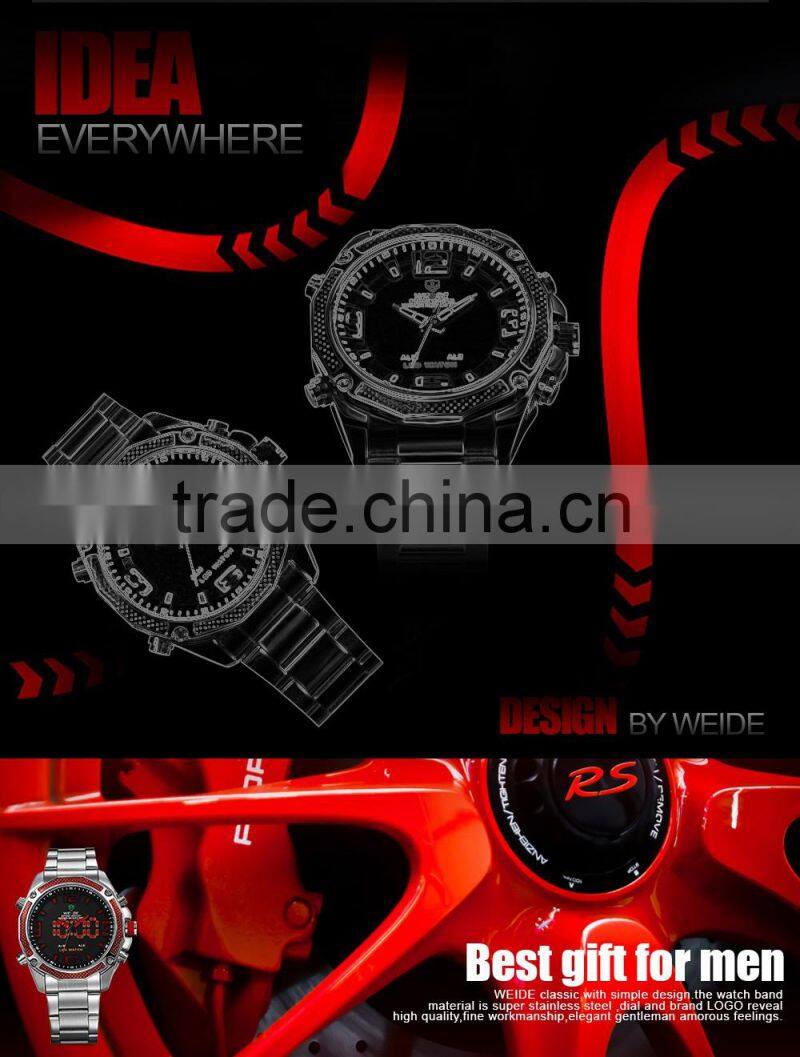 2014 WEIDE Men Watch JAPAN Miyota Quartz Watch Analog&Digital Military Watches,Luxury Brand Casual Watches /WH2306