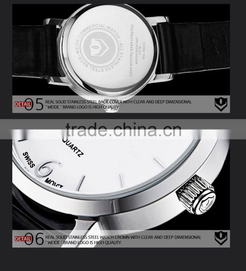 WEIDE 2015 Newest Popular Leather Lady Vogue Watch