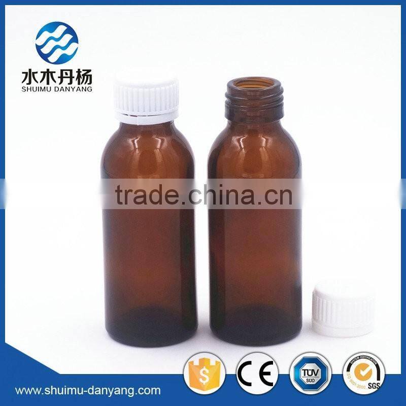 100ml amber glass pharmacetical bottle for liquid medicine