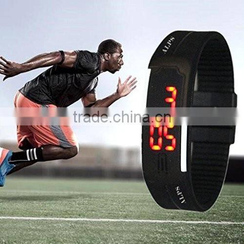 Silicone Rubber Gel Jelly Unisex LED Wrist mens Watch Bracelet