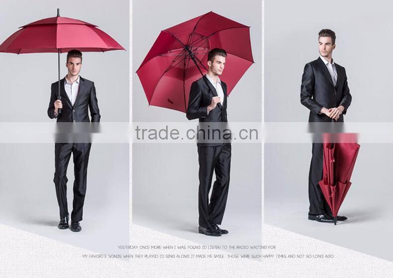 High quality windproof Pongee fabric custom printed types golf umbrellas