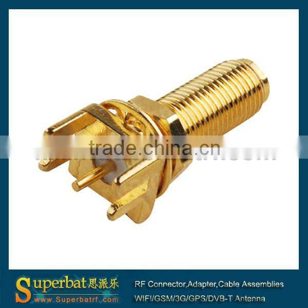 sma fiber connector End Launch Jack PCB Mount wide flange .062" long version