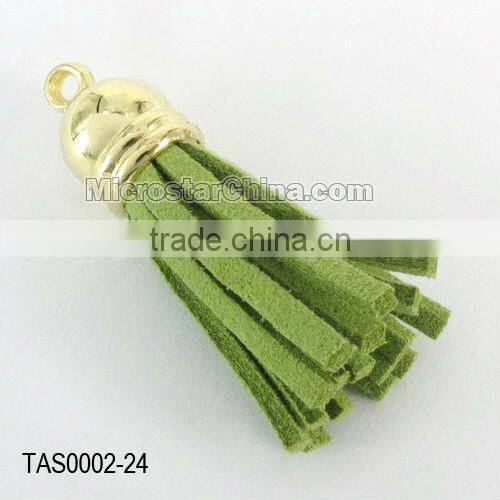 Tassel fit for key chain, Korea suede, about 33.5*10mm, mixed color