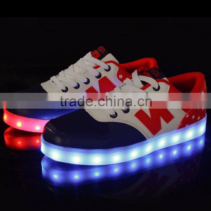 Wholesale USB charger changeable colors light up running sports casual shoes for adults JK-012