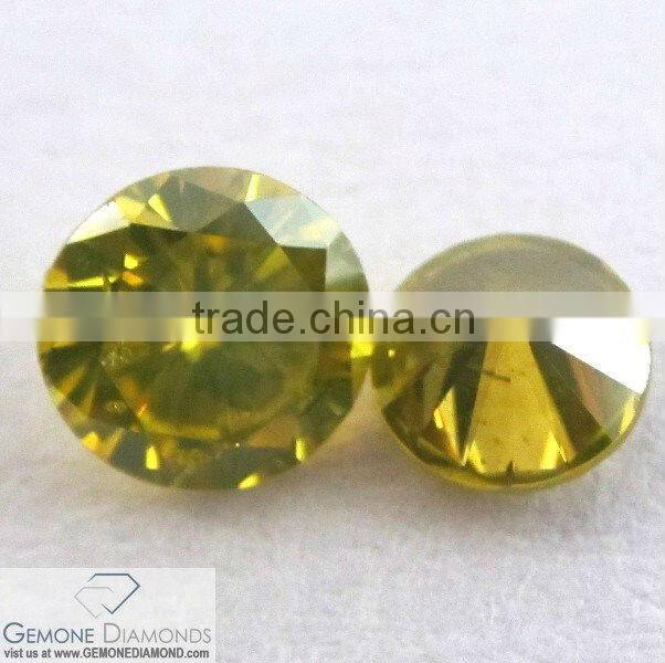 ROUND CUT LOOSE FANCY COLOR NATURAL YELLOW DIAMONDS