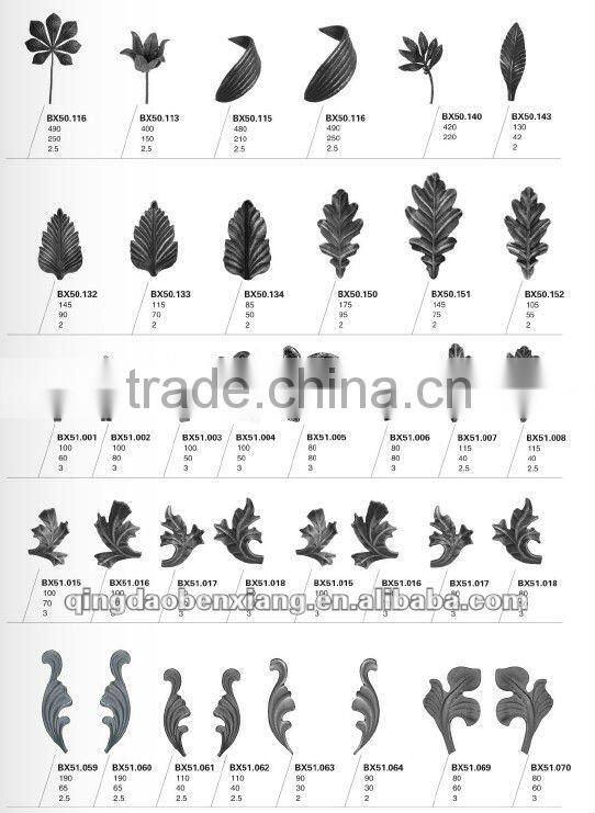 made in China decorated cast iron flowers&leaves