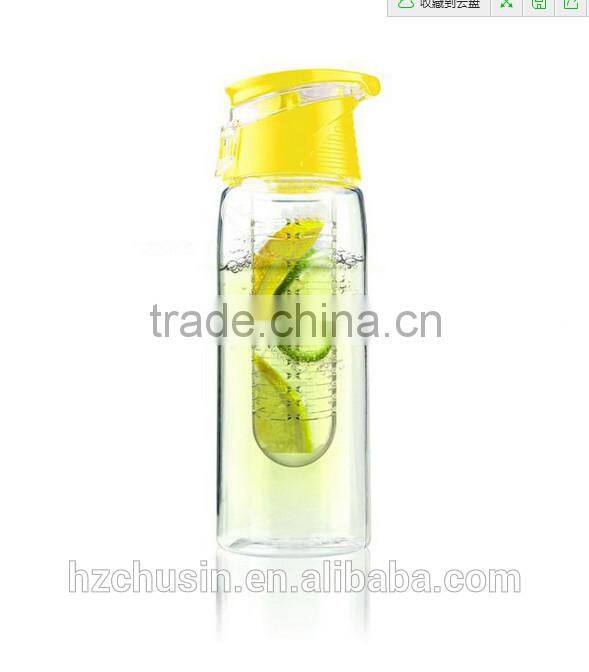 600ML TRITAN Fruit Infusion Water bottle,800mL Sport Tritan Plastic Fruit Infuser Water Bottle Outdoor Travel BPA Free