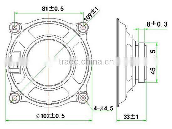 FB102W-34 8ohm 2.5watt square outside the magnet paper cone car horn speaker (FBELE)