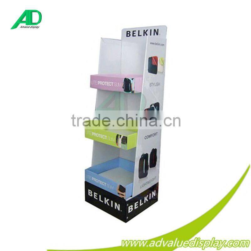 Custom 3 Tier Sport Bag Advertising Cardboard Display Box Retail With Matt Lamination