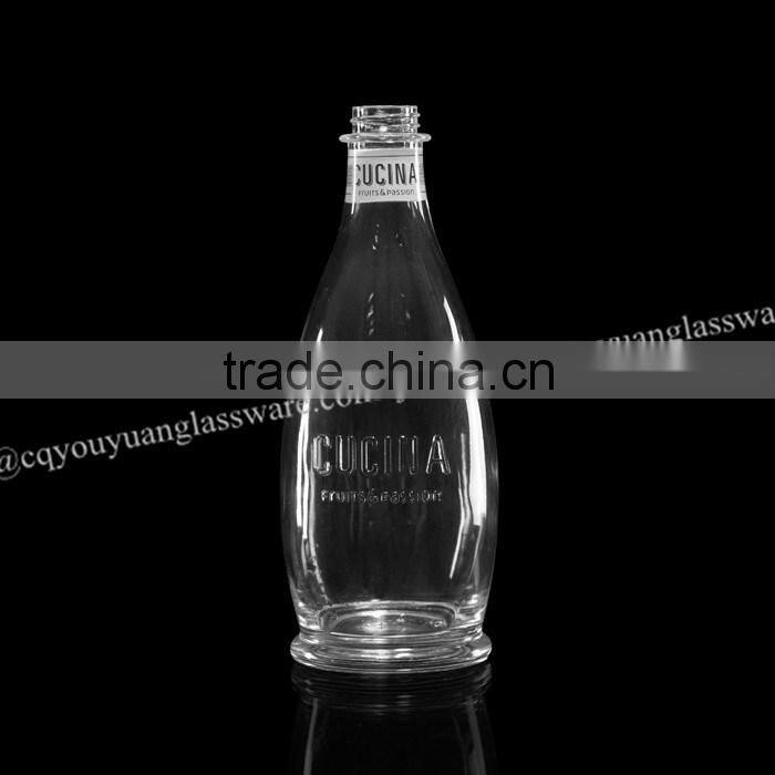 Hand soap screw top embossed custom made glass bottles 500 ml