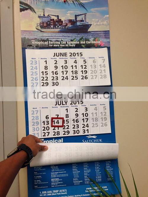 wall scroll 3 months calendar printing for 2017