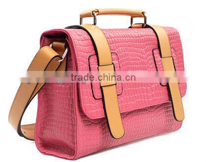 Genuine leather woman leisure handbag factory China