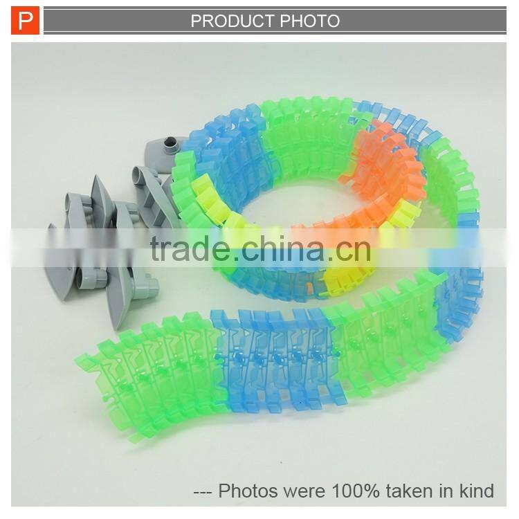 Kids battery operated slot train track glow in dark