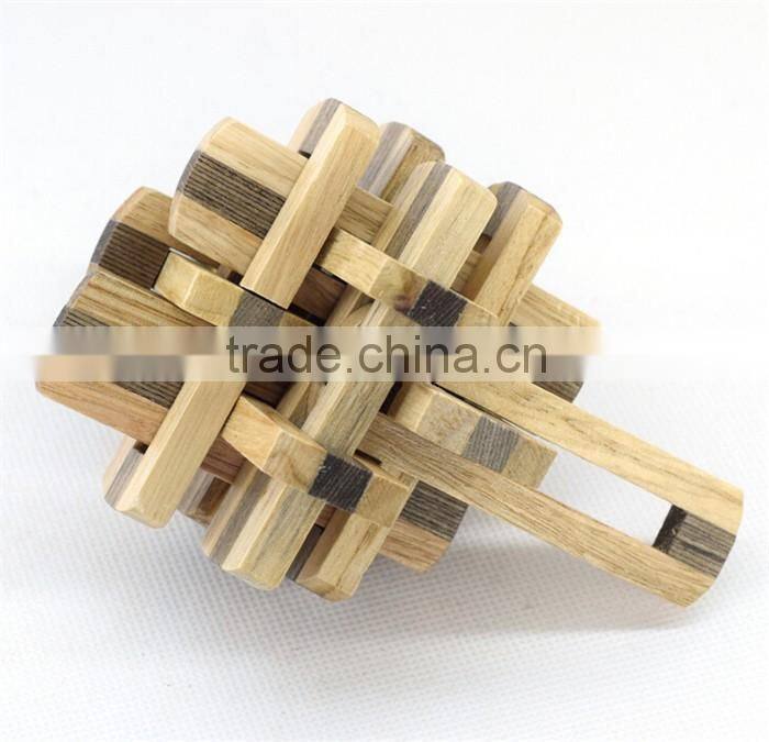 wholesale new design IQ challenging wood brain teaser toy