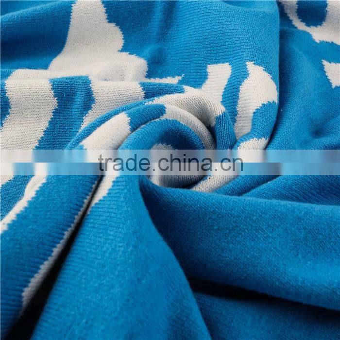 Blue ECO Friendly Light Weight Reversible Cotton Baby Knit Blanket