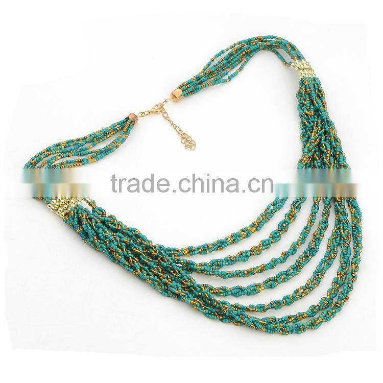 Multi Color Seed Bead Necklace