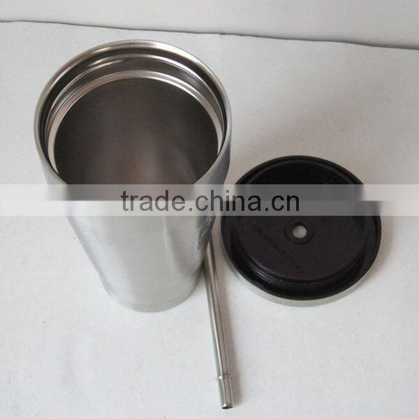 Hot new products for 2014 starbucks stainless thermos coffee mug with straw and lid