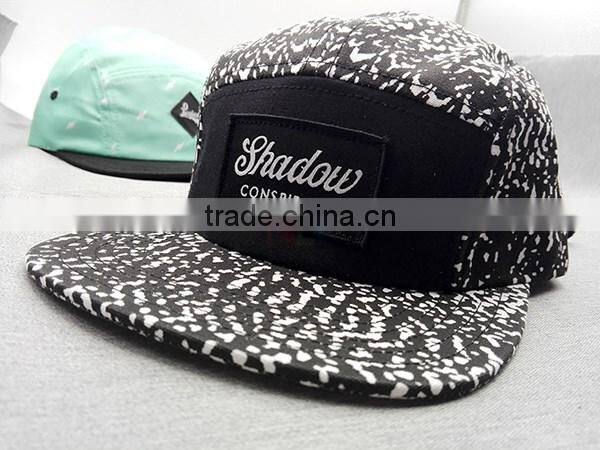 Cotton Camper 5 Panel Hot Cap With Custom Logo Blank Camper Strapback Cap