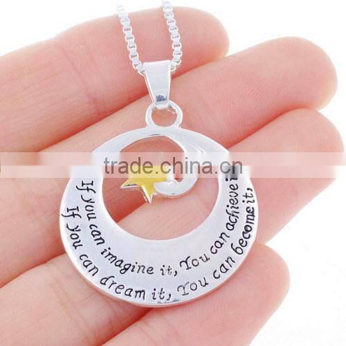 Mother's Day Gift Zinc Alloy Crystal MOM Football Necklace