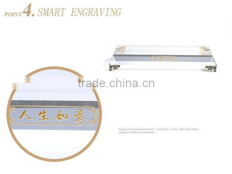 RORO Chinese Traditional Wishful Life Ruyi ginseng enamel crystal decorative article for home decoration