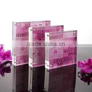 Hot selling lucite desktop acrylic magnetic photo frame