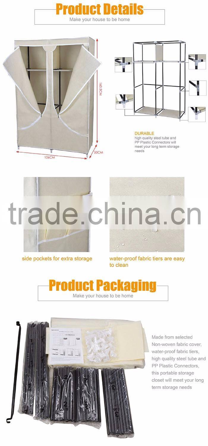 Cheap Folding Strong Lightweight Manufature Wardrobe Closet Furniture for Quilt Clothes Organizer