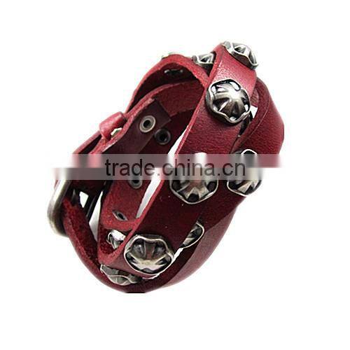 Boshiho charm magnetic leather bracelet