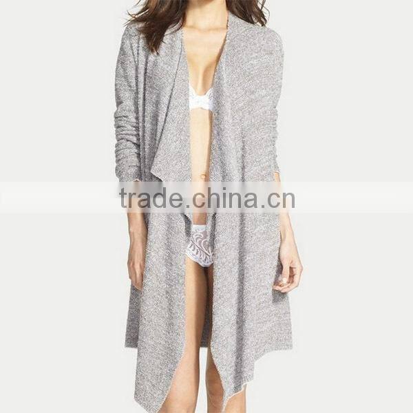 15STC6718 drape front bamboo knitted cardigan
