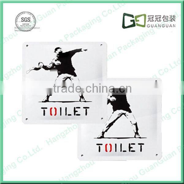 Instruction tin sign for the door