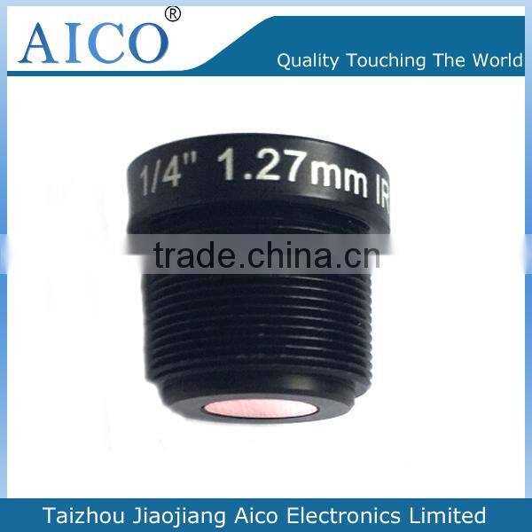 cn AICO hot fixed iris 1/4" f2.1 1.27mm megapixel m12 185 degree fisheye lens for security cameras
