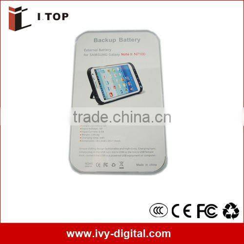 For Samsung Galaxy Note 2 N7100 Mobile Buckup Battery Case 3200mAh