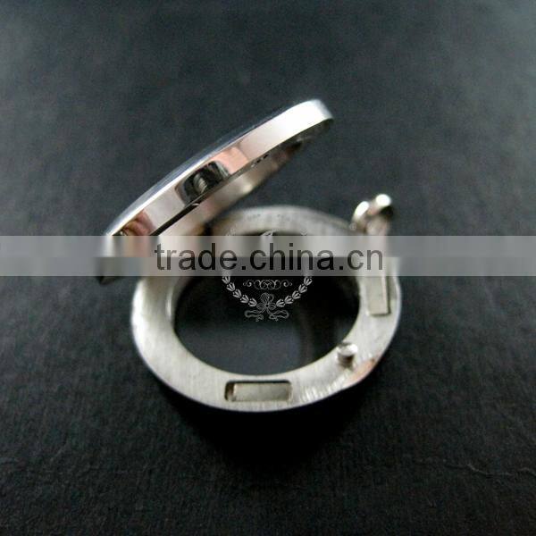 25mm high quality round glass magnetic closure stainless steel silver memory photo locket for charms floating 1820098
