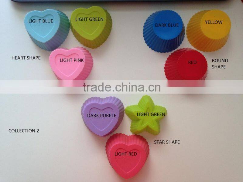 Cupcake Liners Cake Mold Muffin Cups Soap Mold Pudding Jelly Cube Heart Shapped Silicone Baking Cups