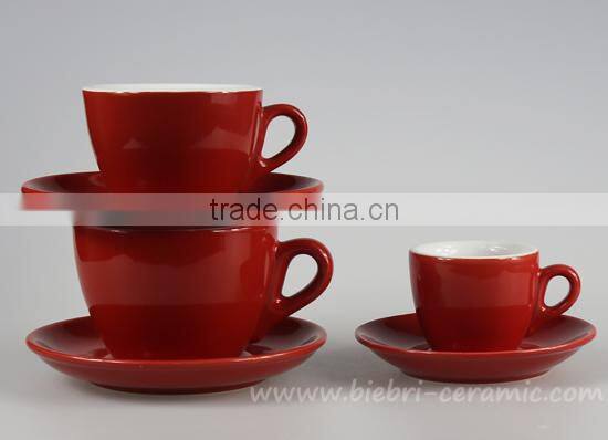 12pcs Ceramic Stoneware Biscuit Coffee Tea Cups and Saucers Sets