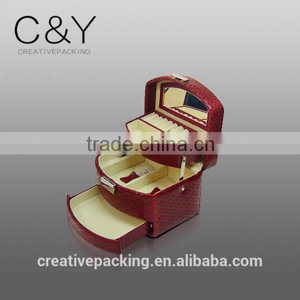 High end diamond shaped leather jewelry gift box for wholesale