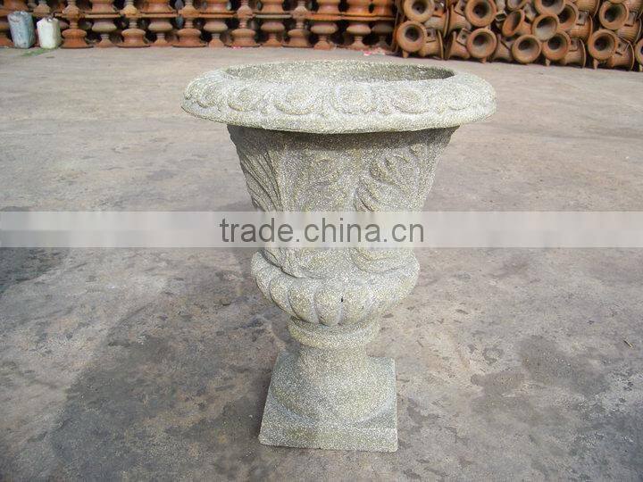 resin vase poly resin urns with sand powder surface