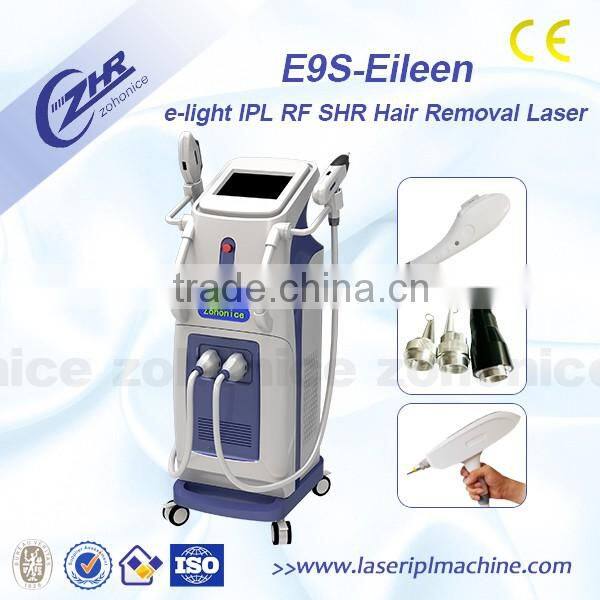 E9S Yag laser tattoo removal + IPL hair removal Machine Profesional Use